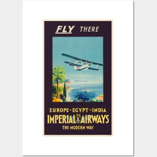 Fly There Imperial Airways Vintage Poster 1928 Posters and Art